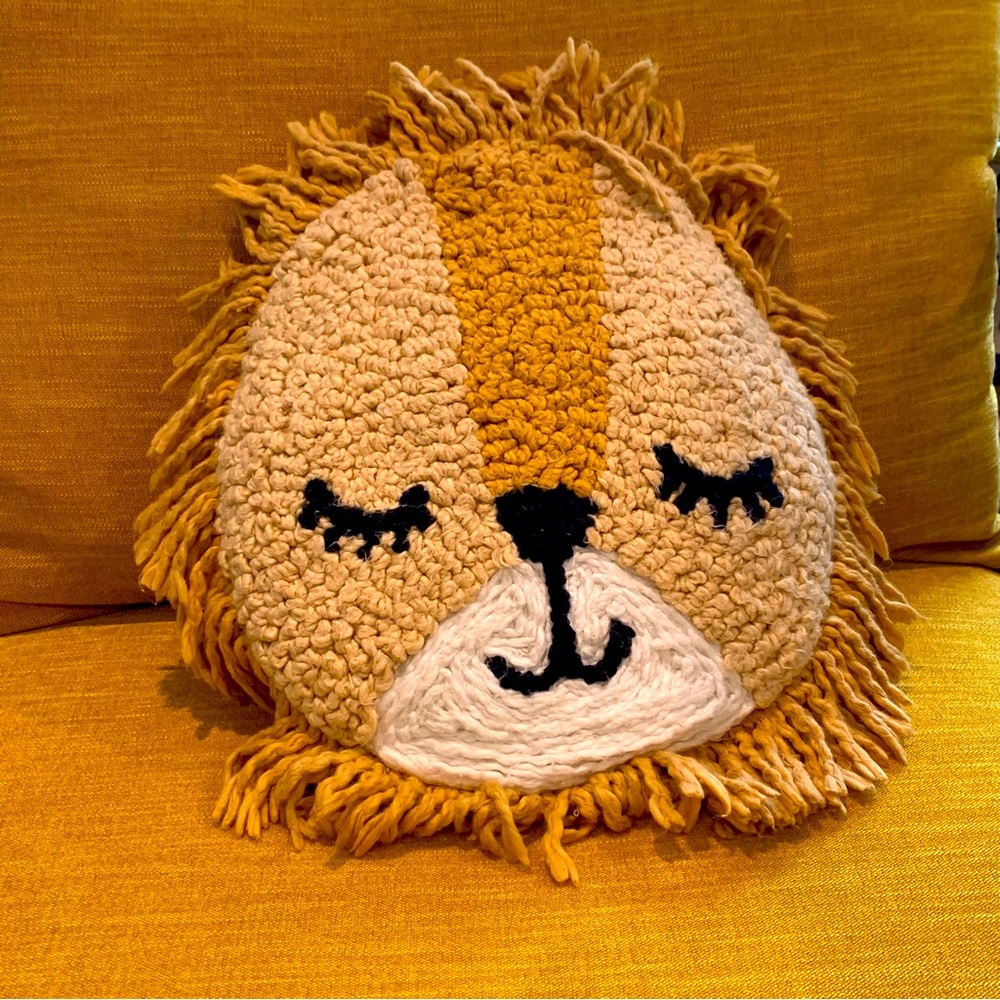 Crane Baby | Lion Tufted Pillow with Fringed Mane